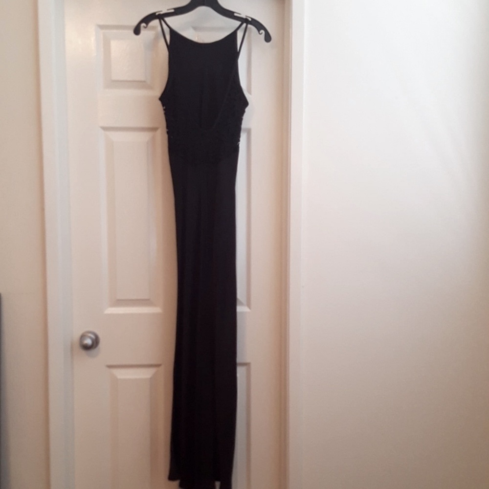 Vintage Jessica McClintock long black cocktail dress. - Picture 4 of 4